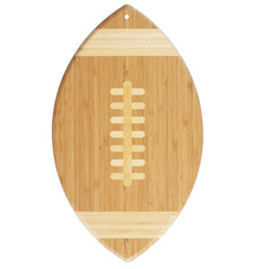 Totally Bamboo Football Shaped Wood Cutting Board Charcuterie Board 15” Long NEW